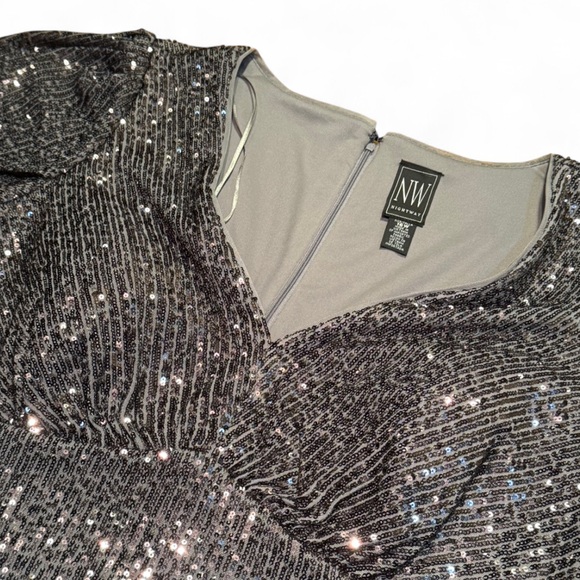 NW Nightway - Gunmetal Color Sequins Dress (NWT) - Picture 8 of 11